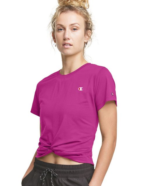 CAMISETA FEM SPORT TWIST TEE EMB C LOGO W6056B MN