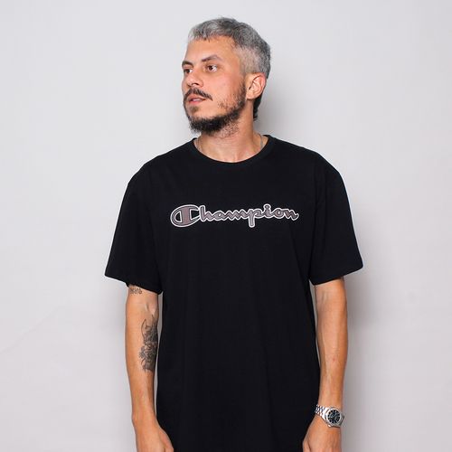 CAMISETA CHAMPION SCRIPT METAL TECIDO MEIA MALHA FINO GT23B 124121