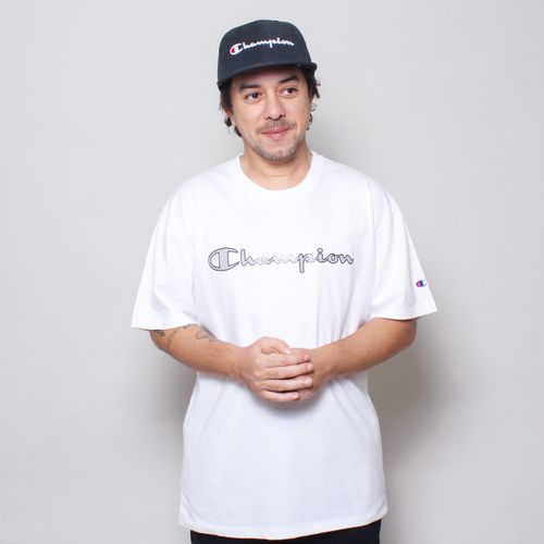 CAMISETA CHAMPION SCRIPT METAL TECIDO MEIA MALHA FINO GT23B 124121
