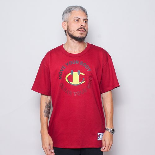 CAMISETA CHAMPION FW24 SMILE FACE TECIDO MEIA MALHA GROSSO GT220B 124108