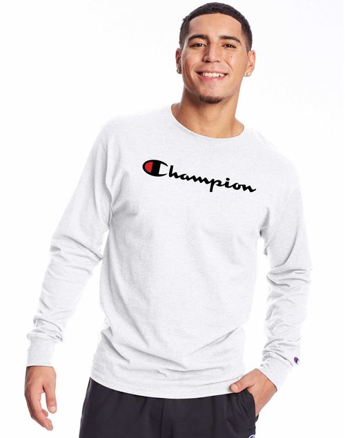 CAMISETA CHAMPION MANGA LONGA SCRIPT LOGO BORDADO T3244B 549465B