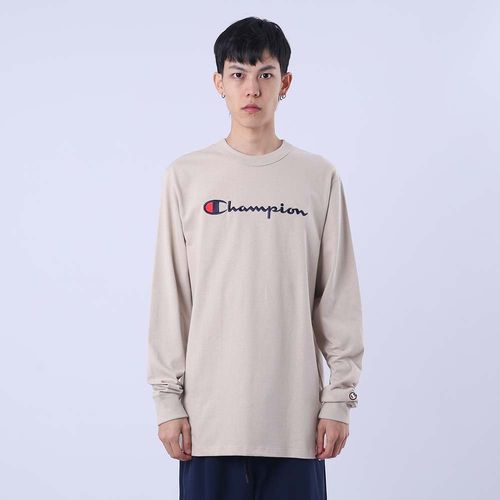 CAMISETA CHAMPION MANGA LONGA SCRIPT LOGO BORDADO T3244B 549465B